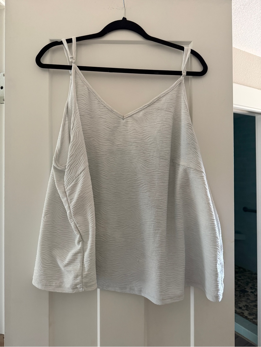 SHEIN Cream Textured V-Neck Adjustable Strap Cami